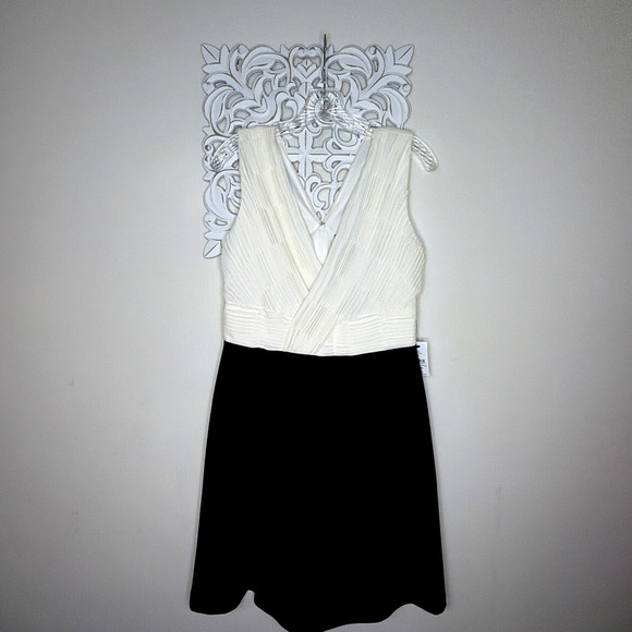 Dkny Dresses & Skirts - DKNY Women's 8 Semi Formal Cocktail Dress Sleeveless IVORY Bodice BLACK Skirt